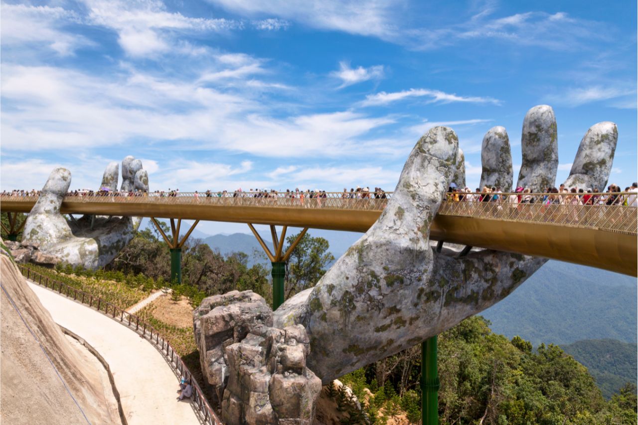 Golden Bridge in Ba Na Hill in Da Nang City Vietnam