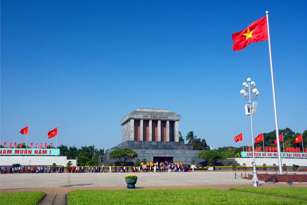 Ho Chi Minh Mausoleum and Museum in Hanoi Vietnam