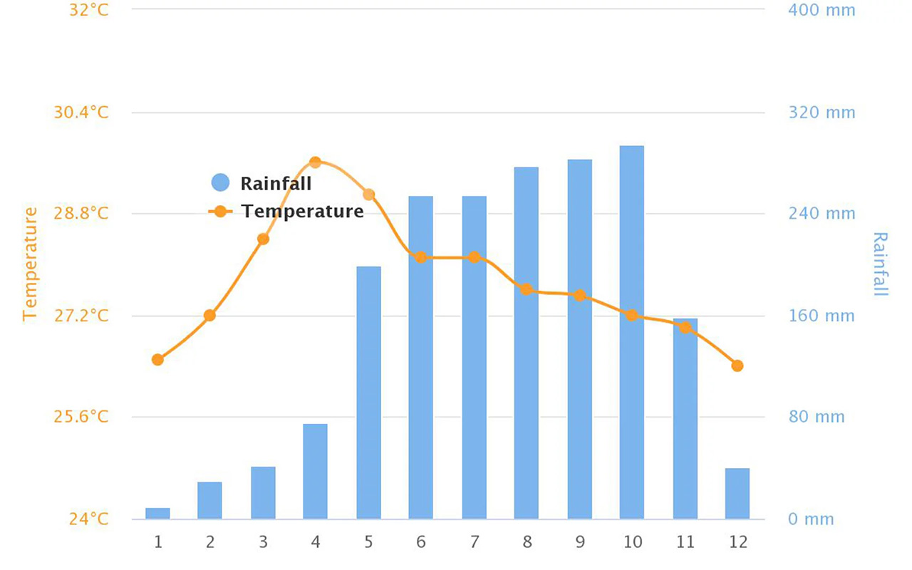 Ho Chi Minh Weather Yearly Chart