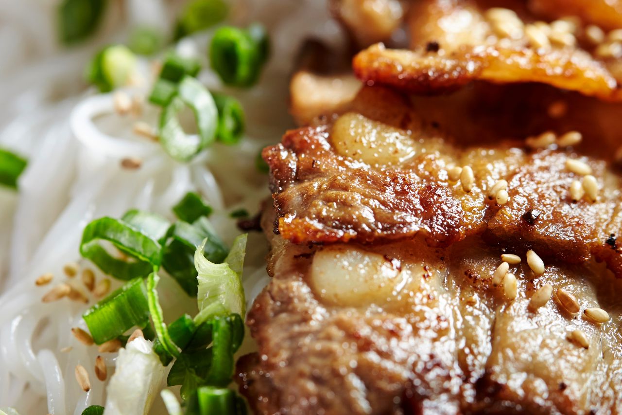 Grilled pork noodle Bun Thit Nuong Hue Vietnamese Food