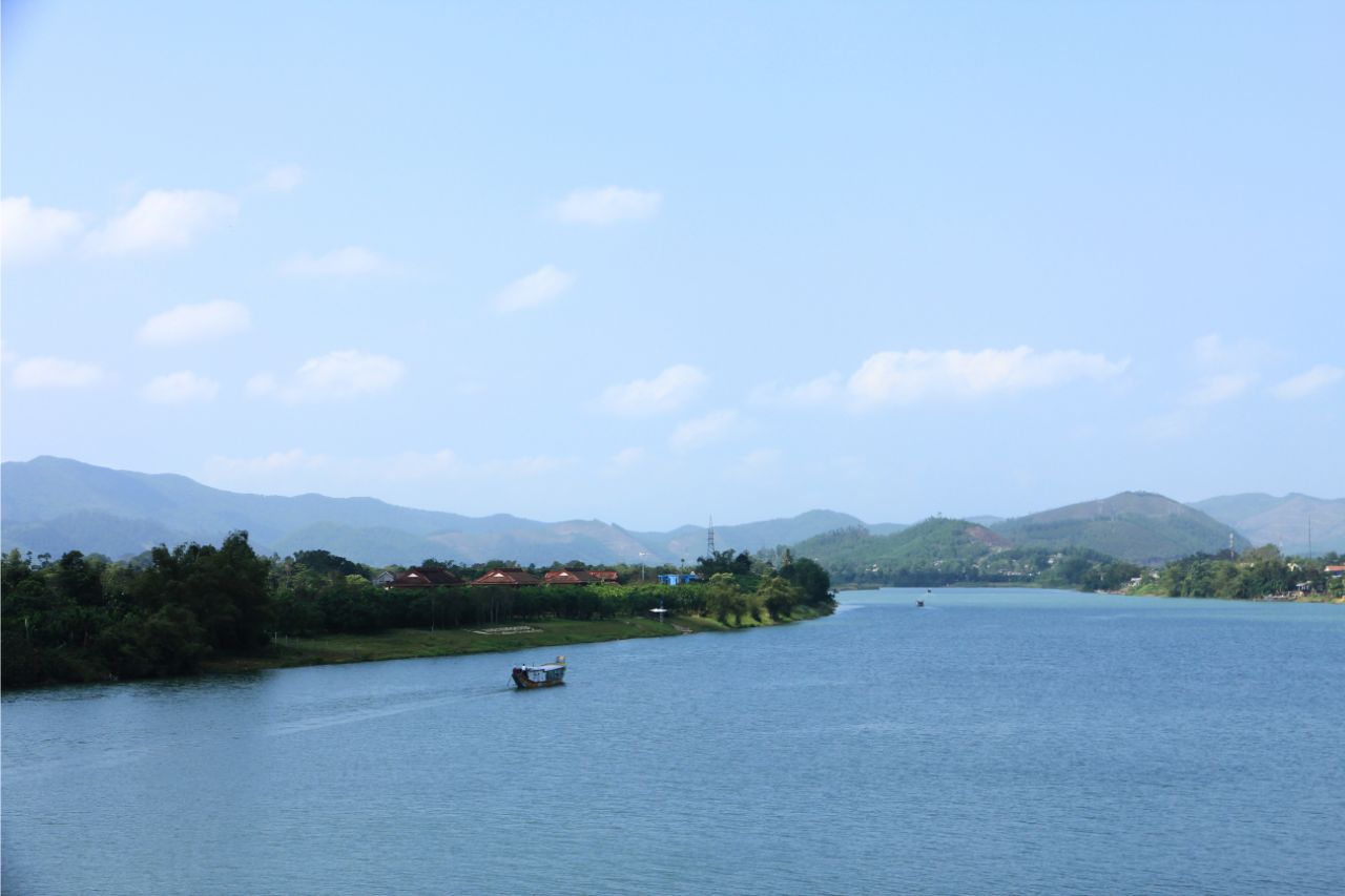 Huong River in Hue City Vietnam