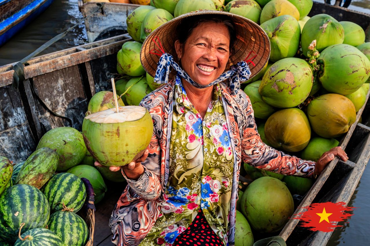 Coconut in Ben Tre Mekong Delta Vietnam