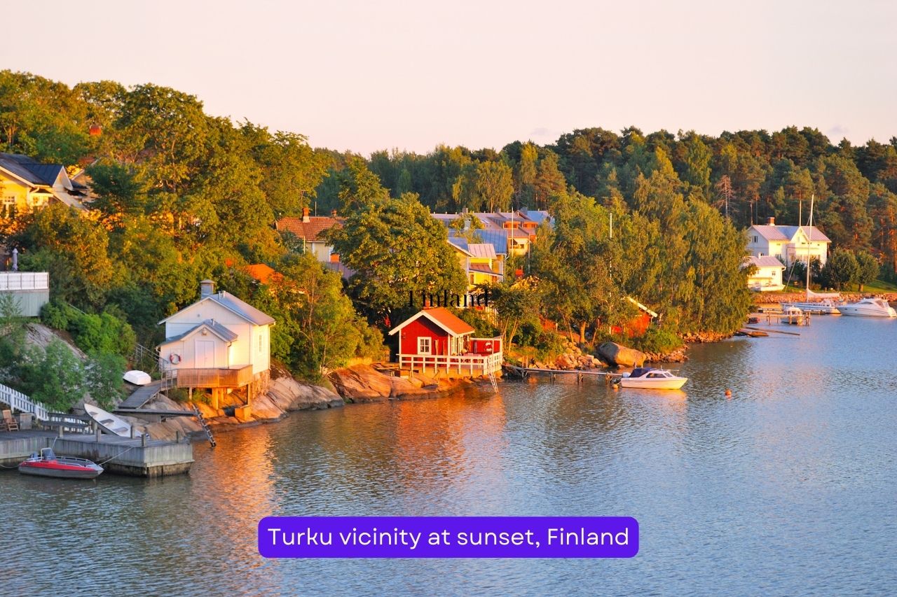 Turku vicinity at sunset, Finland
