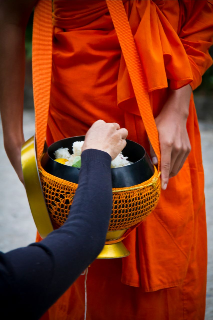 Giving Alms in Luang Prabang Laos