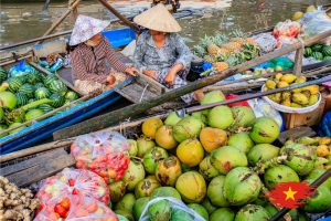 Floating Market in Mekong Delta Vietnam