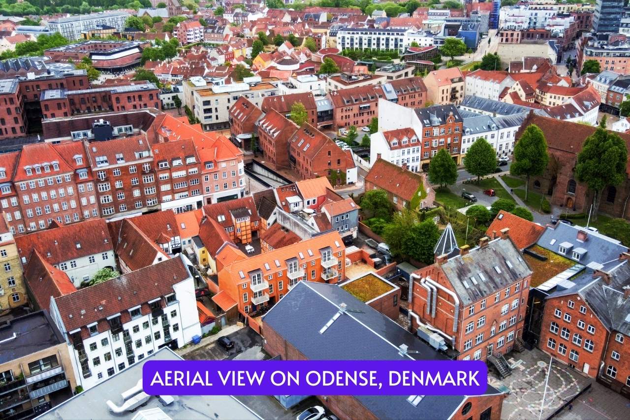 Aerial view on Odense, Denmark