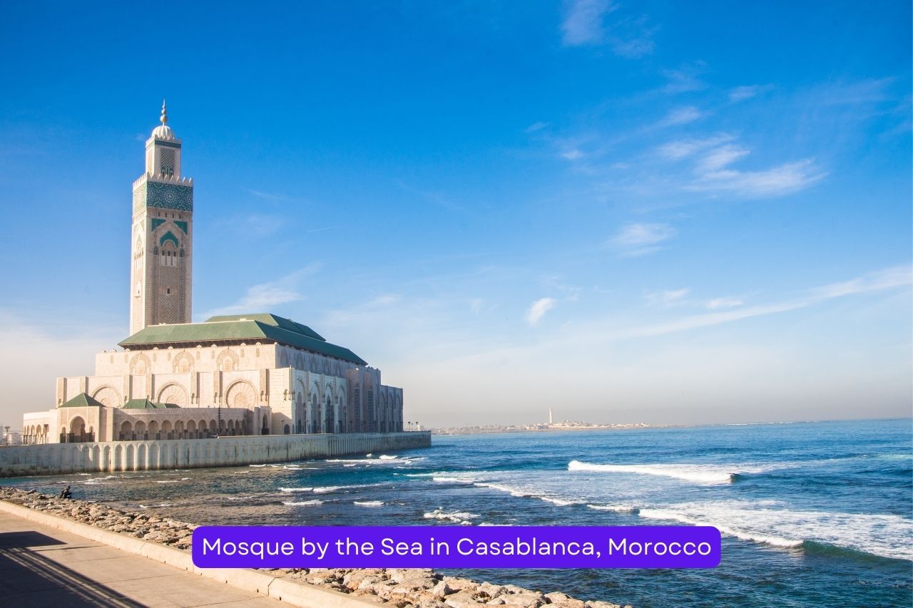 Mosque by the Sea in Casablanca, Morocco
