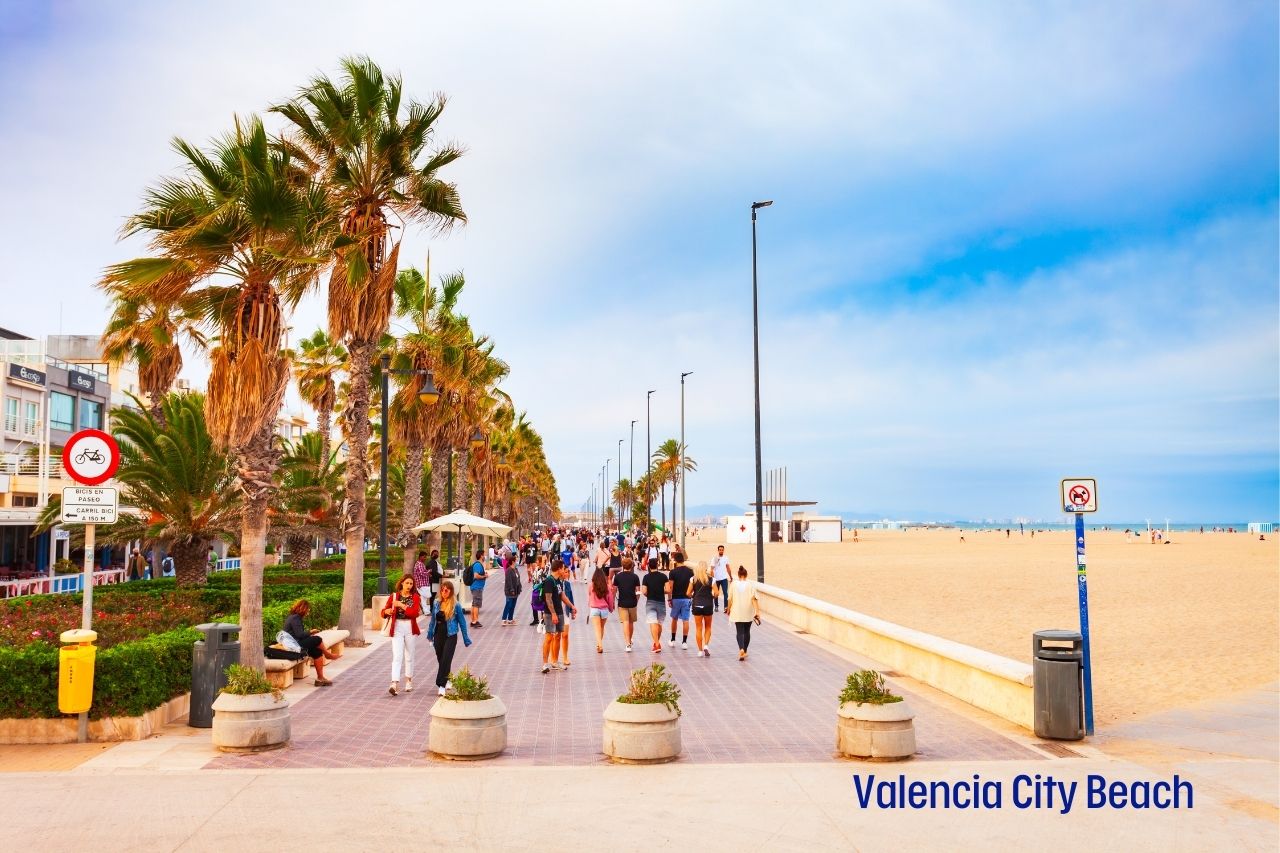 Valencia City Beach in Valencia City, Spain