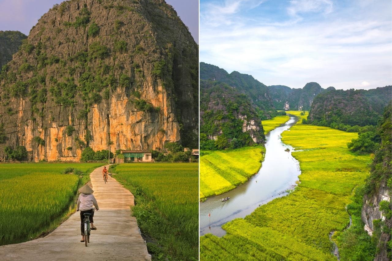 Cycling in Ninh Binh Vietnam