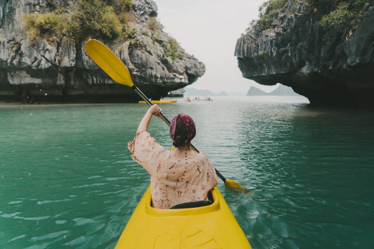Kayaking and Swimming in Halong Bay