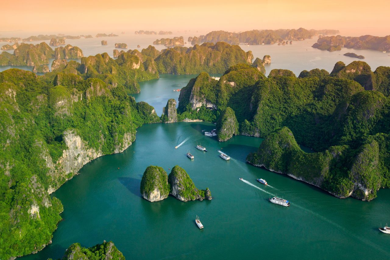 halong bay from above by Helicopter Tours